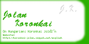 jolan koronkai business card